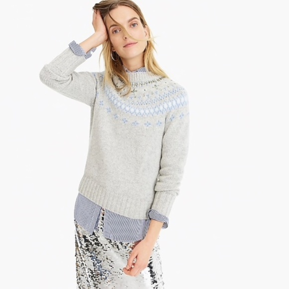 J. Crew Jeweled Embellished Fair Isle Sweater - Picture 6 of 7